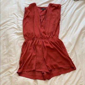Burnt Orange Satin Romper